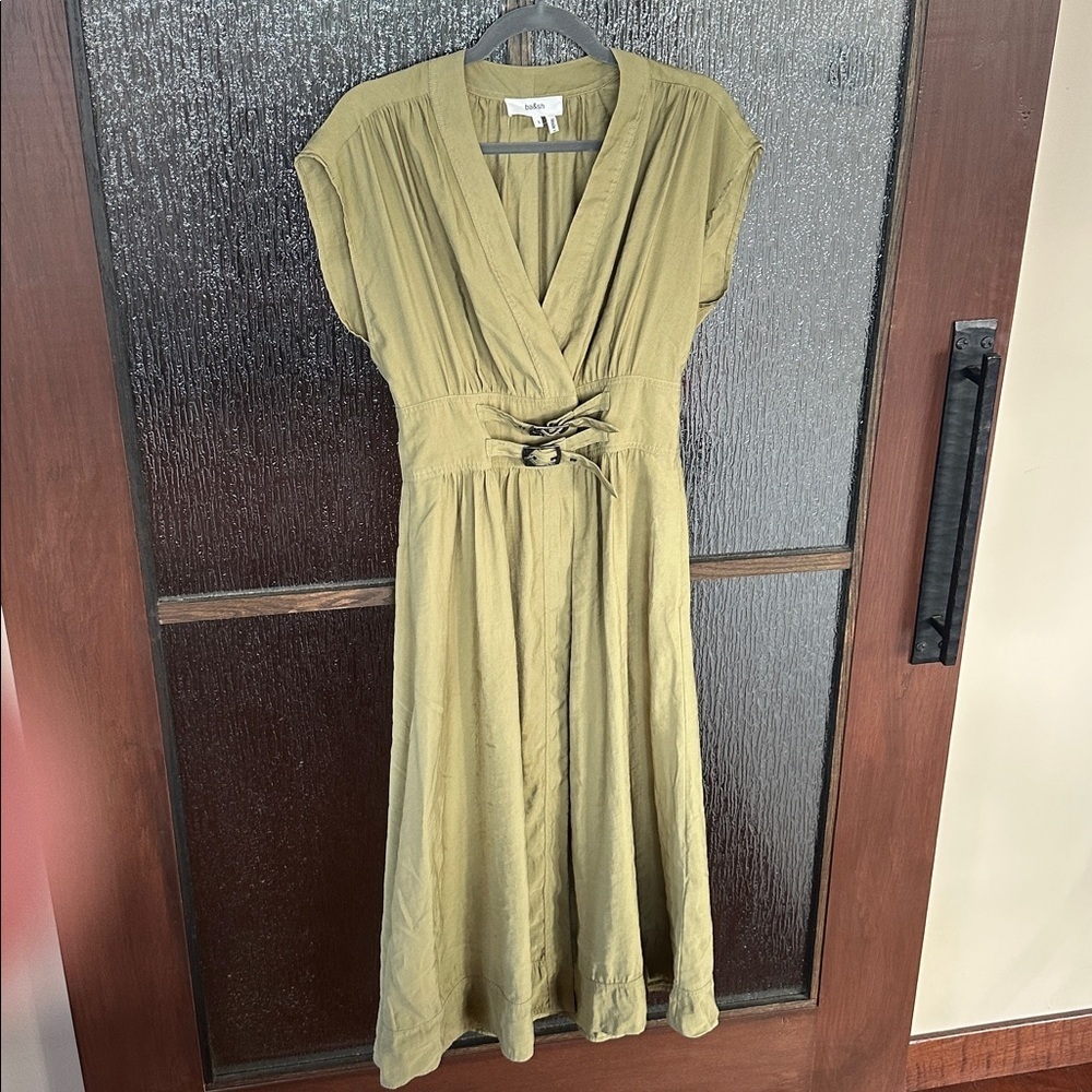 ba&sh Dove midi dress in olive green size small. - Picture 11 of 13
